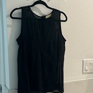 Elegant Black Sheer Sleeveless Top
